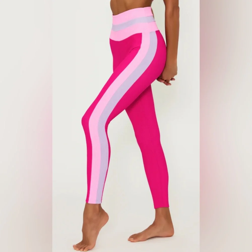 New! Beach Riot Mariella Legging pink stripe 37907